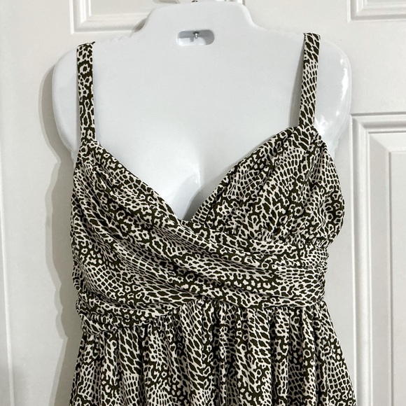 New Liz Claiborne Tropic Forest Green Summer Dress Size L - Picture 2 of 9